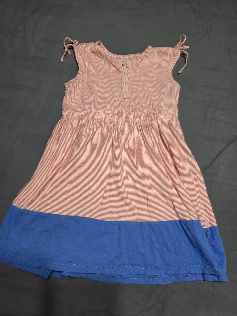 Old Navy Pink Striped Dress with Blue Band